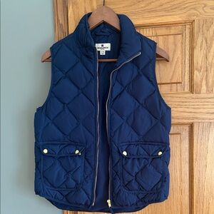 Woolrich Dark Blue Quilted Vest with Gold Details